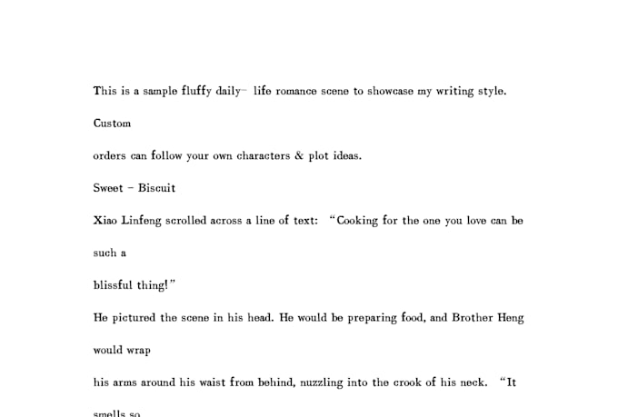 write custom short stories and oc scenes